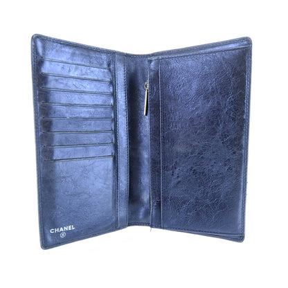 Chanel Metallic Calfskin Quilted Cambon Yen Wallet Blue 5 of 7