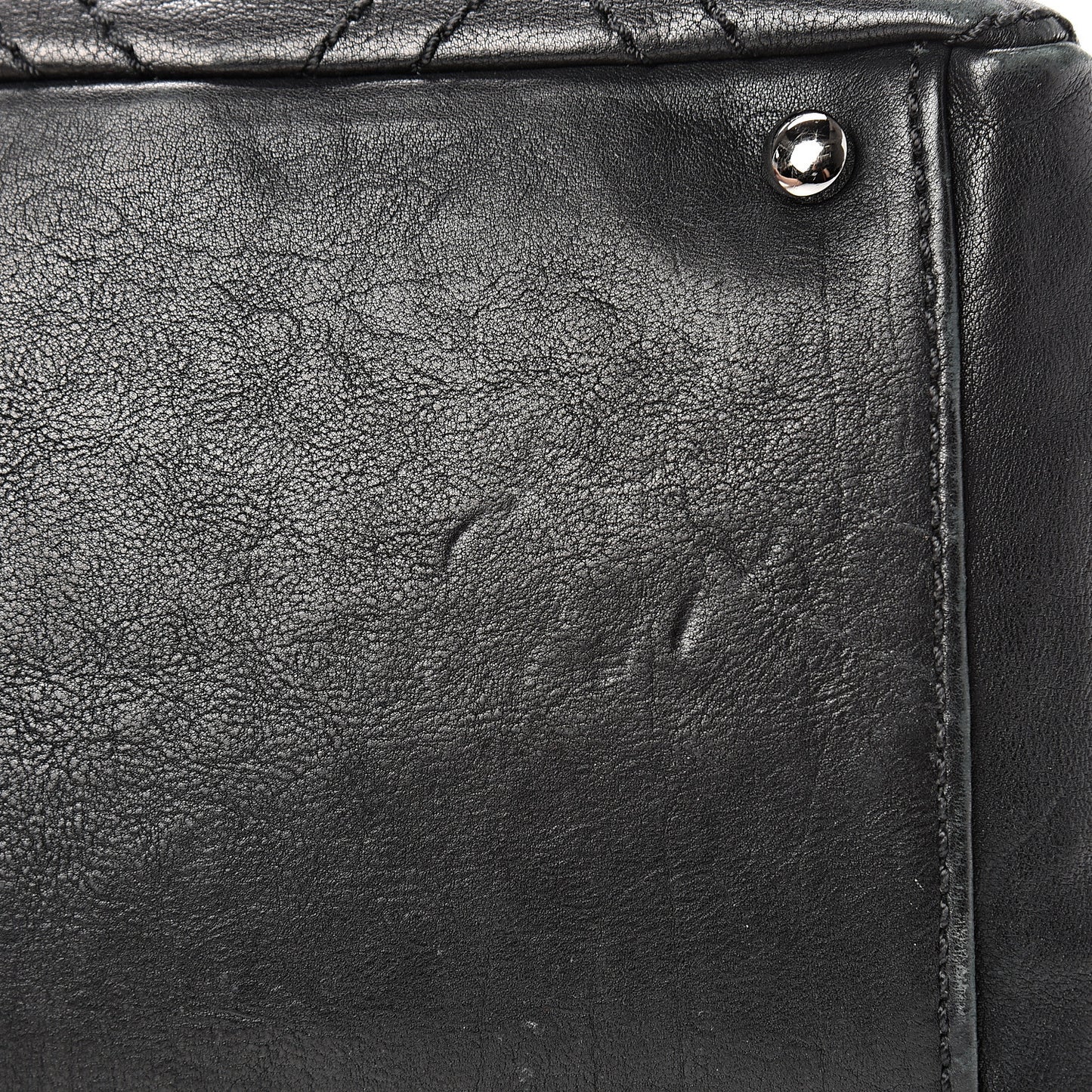 Calfskin Large Diamond Stitch Tote Black