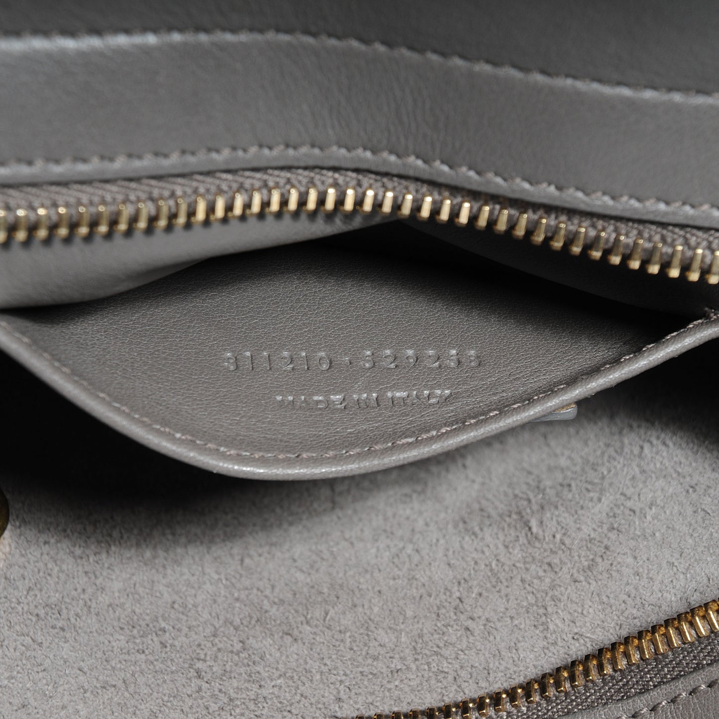 Leather Small Classic Y Cabas Grey