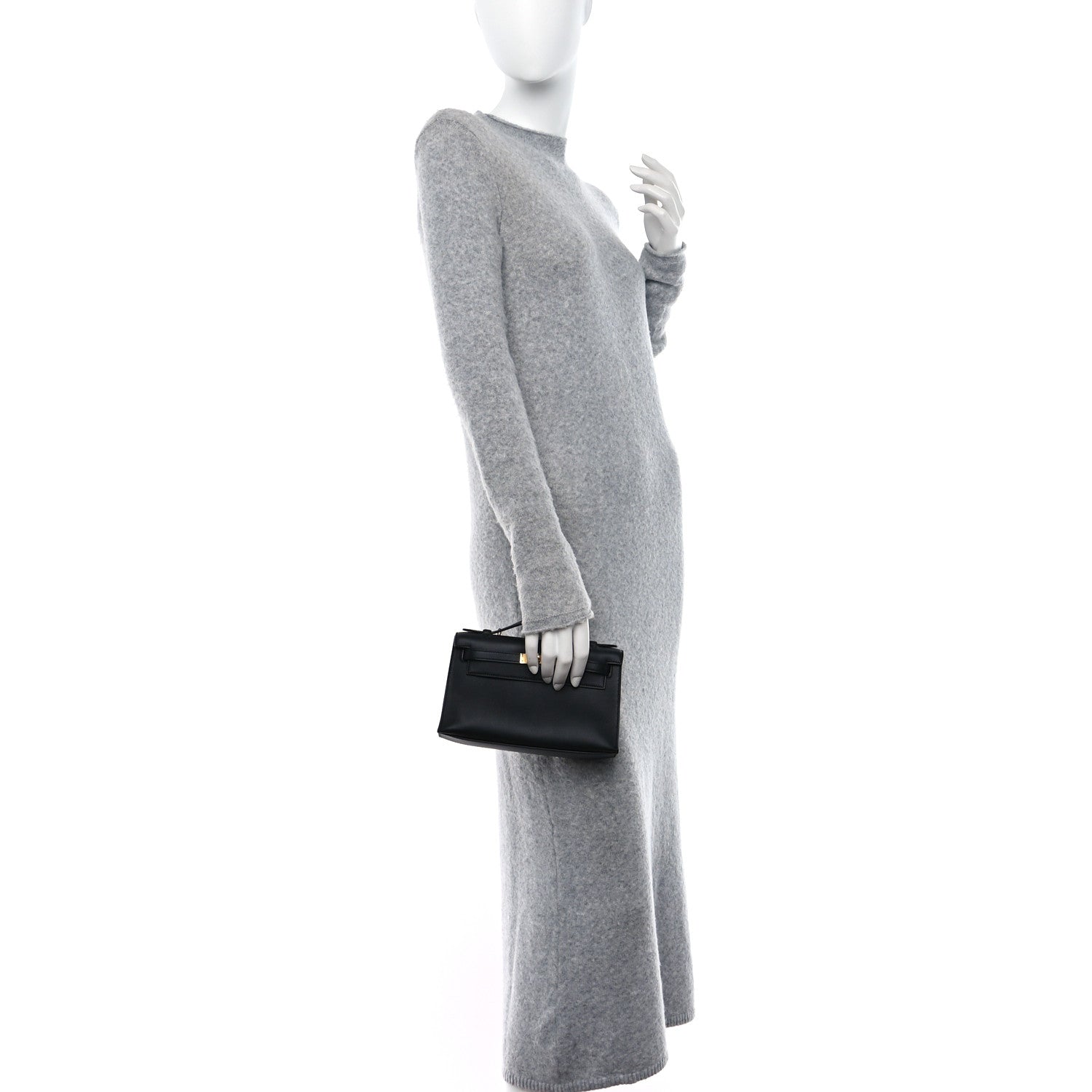 Hermes Swift Kelly Pochette Clutch Black 2 of 10