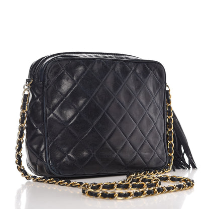 Chanel Lambskin Quilted CC Tassel Camera Case Blue 3 of 14