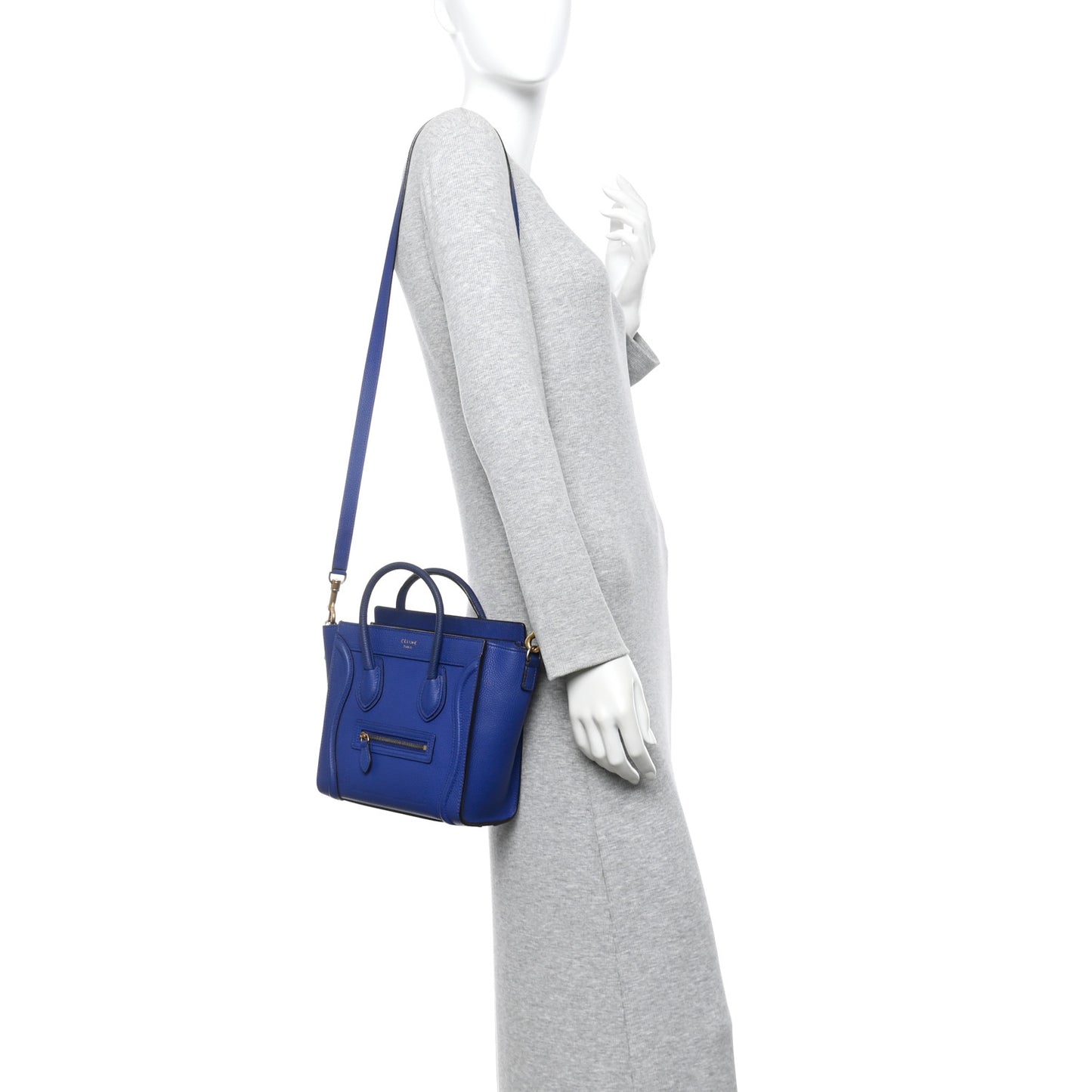 Drummed Calfskin Nano Luggage Indigo
