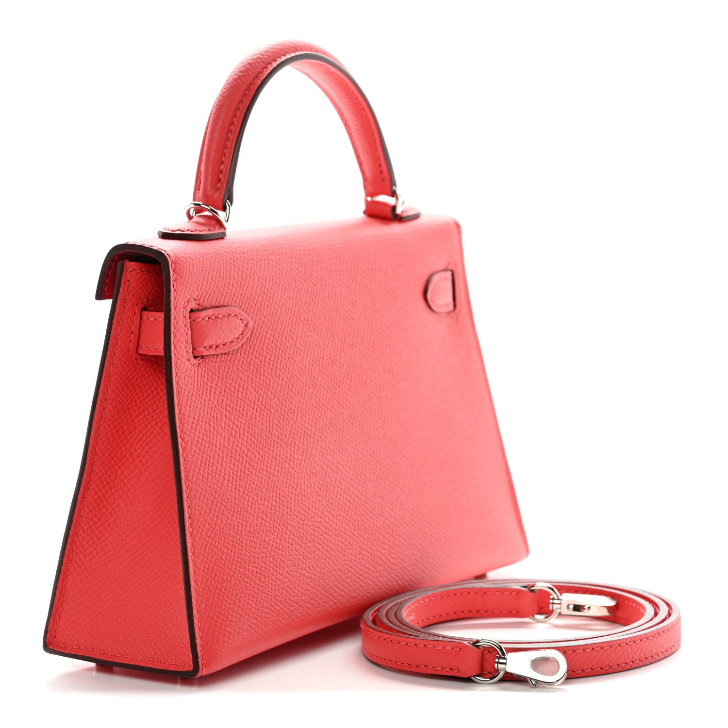 Hermes Epsom Verso Mini Kelly Sellier 20 Rose Jaipur Rouge Vif 5 of 31