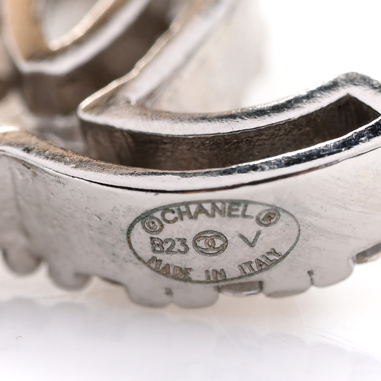 Chanel Metal Crystal CC Hoop Drop Earrings Gold 3 of 4
