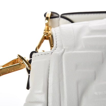 Fendi Nappa FF 1974 Embossed Large Baguette White 7 of 9