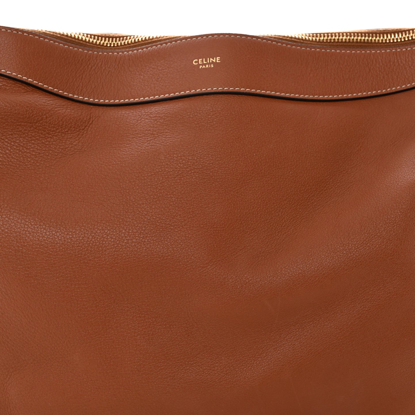 Supple Calfskin Large Romy Shoulder Bag Tan
