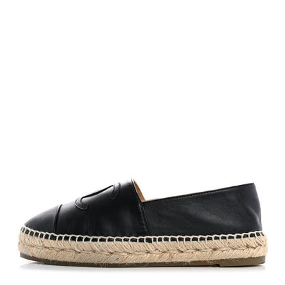 Chanel Lambskin CC Espadrilles 37 Black 1 of 12