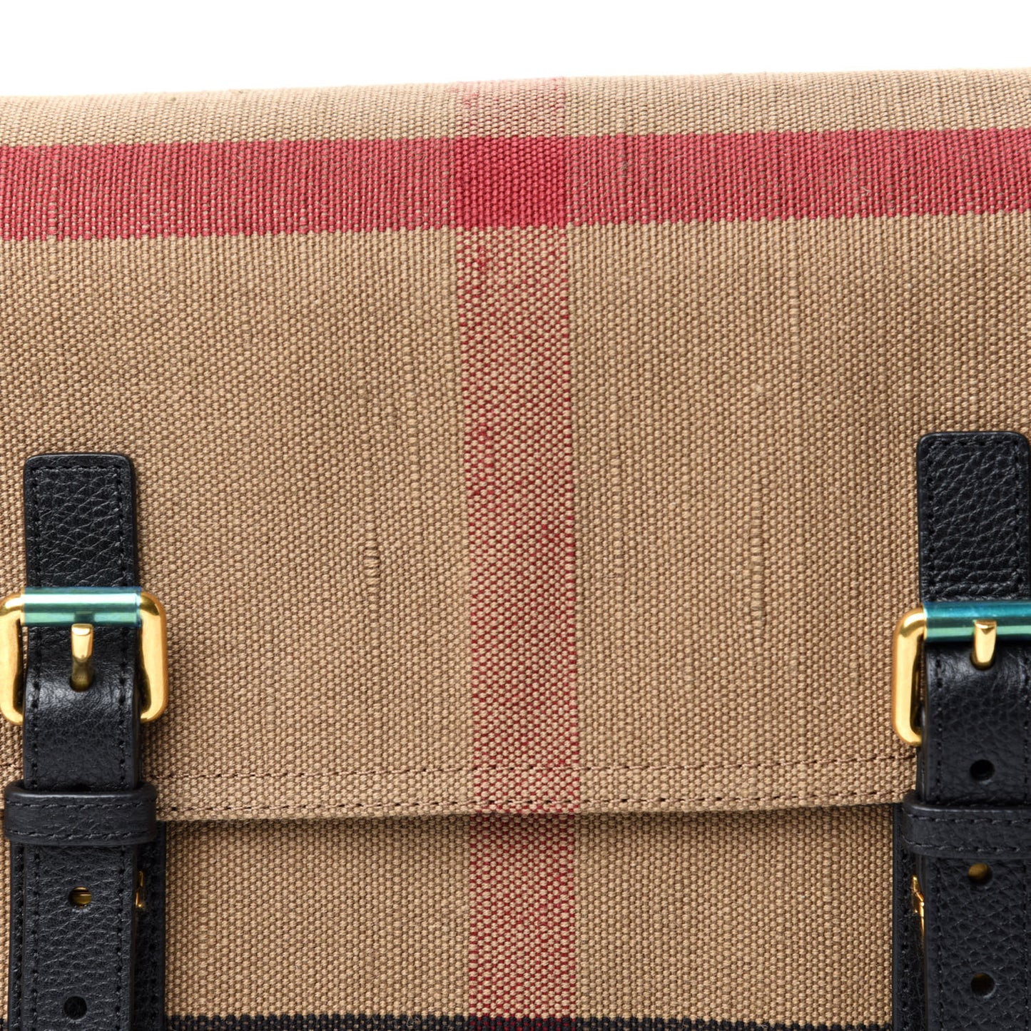 Canvas Mega Check Large Baildon Messenger Bag Black