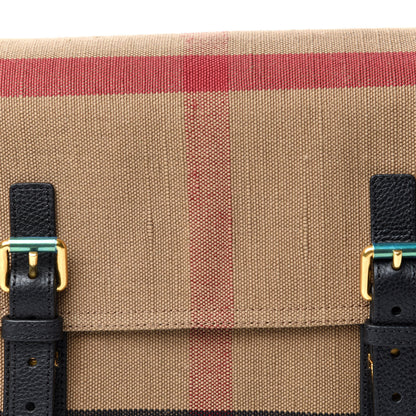 Burberry Canvas Mega Check Large Baildon Messenger Bag Black 10 of 10