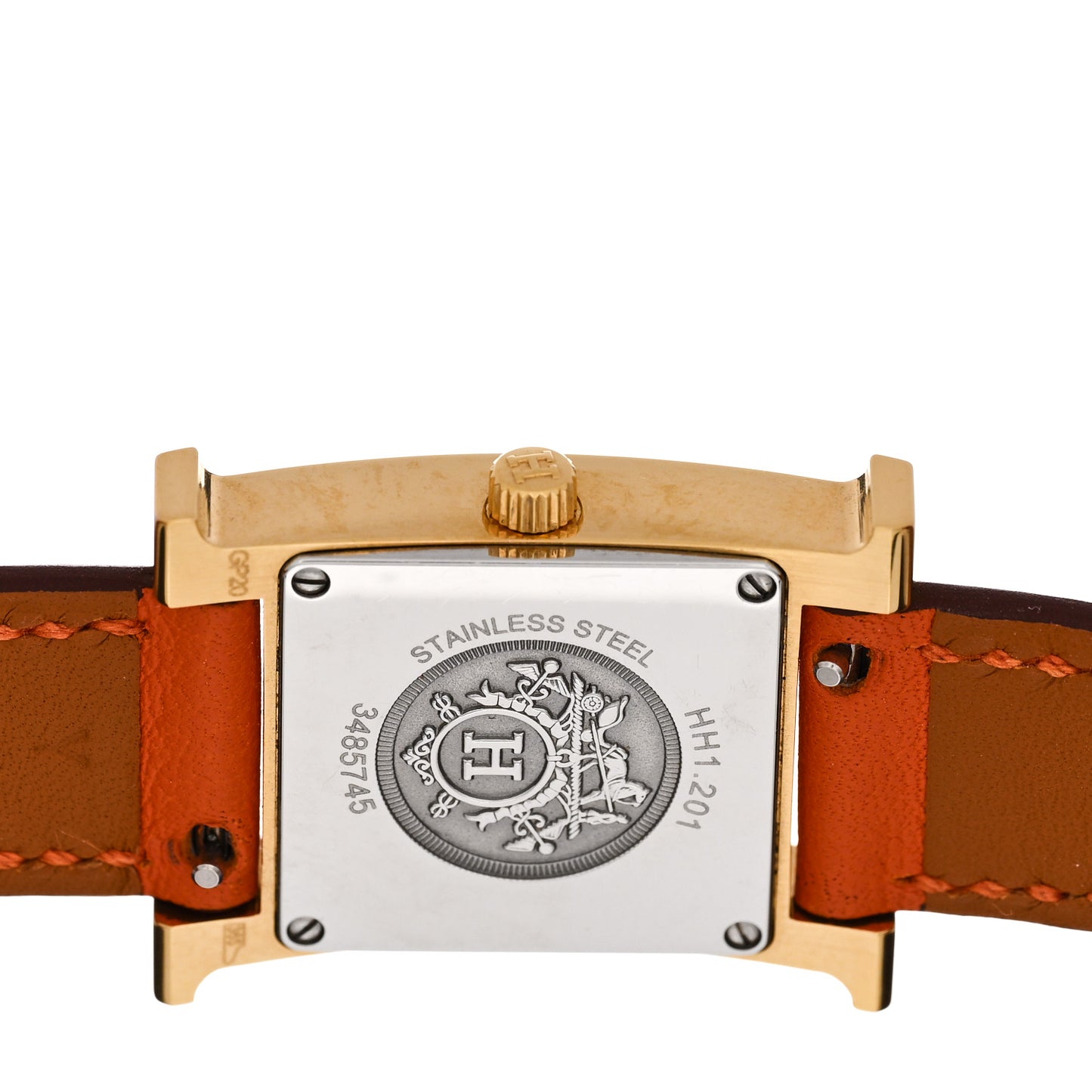 Stainless Steel Swift 21mm Heure H Hour Quartz Watch Orange