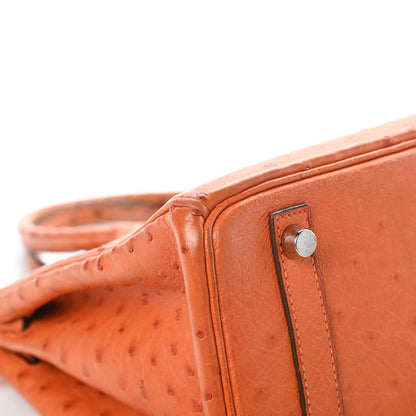 Hermes Ostrich Birkin 30 Orange 36 of 41