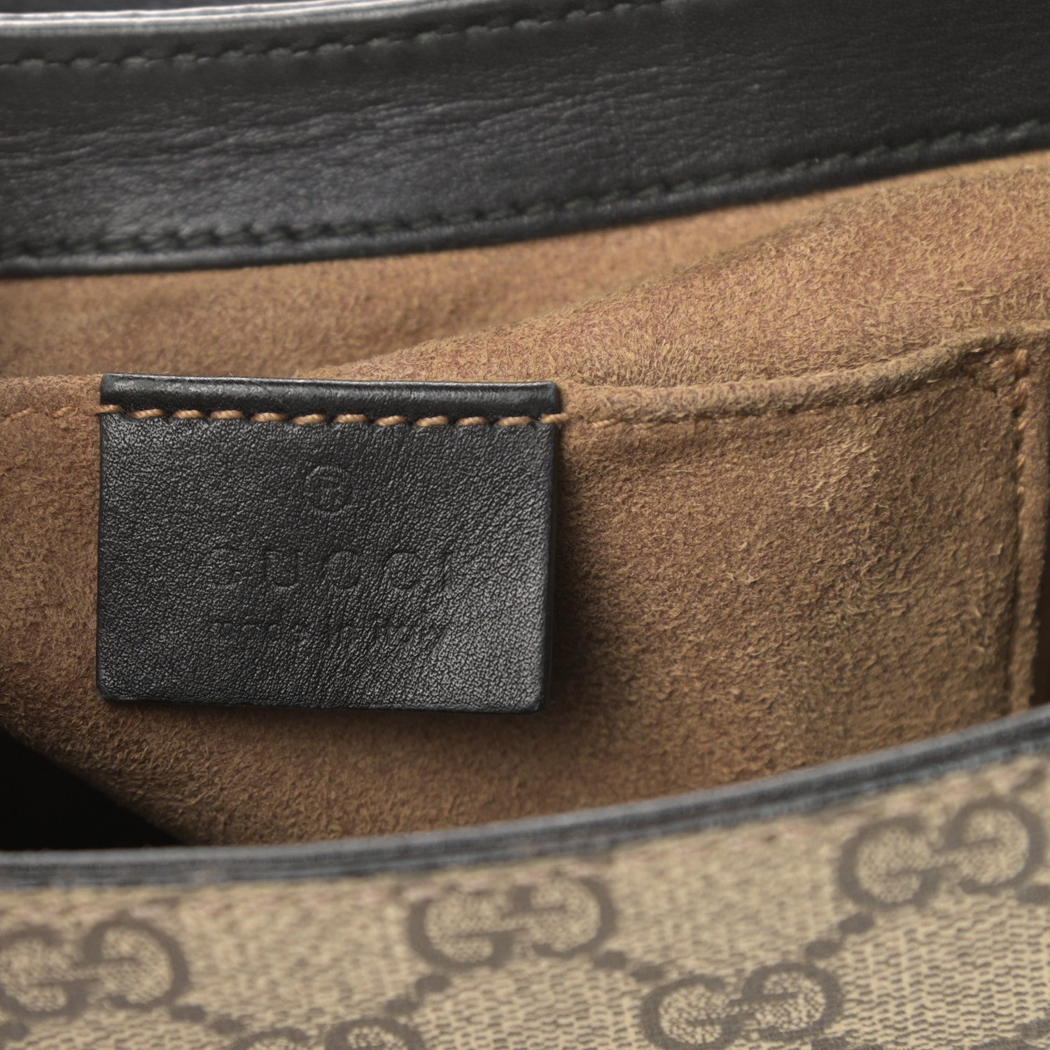 Gucci GG Supreme Monogram Web Medium Padlock Messenger Shoulder Bag Black 6 of 16