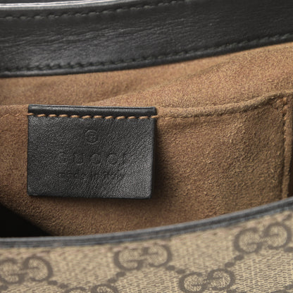 Gucci GG Supreme Monogram Web Medium Padlock Messenger Shoulder Bag Black 6 of 16