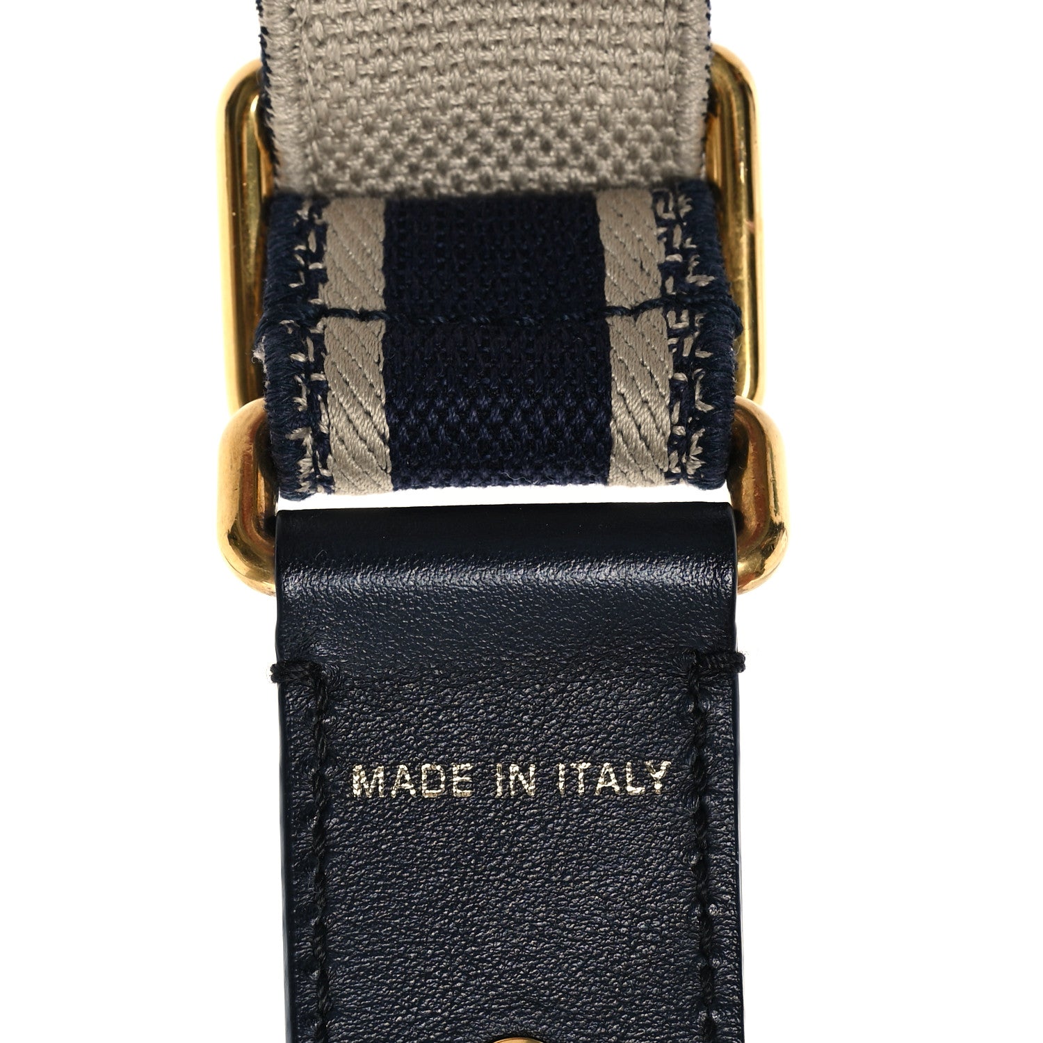 Christian Dior Canvas Embroidered Shoulder Strap Blue 3 of 4