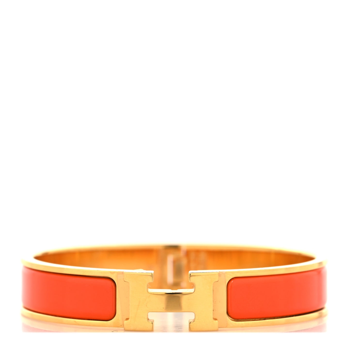 Enamel Narrow Clic Clac H Bracelet GM Orange Fruite