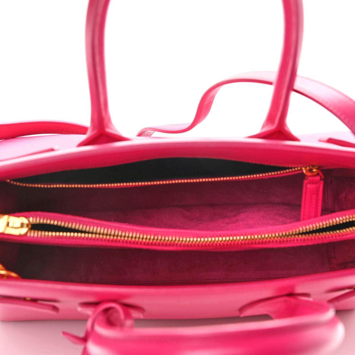 Saint Laurent Calfskin Small Sac De Jour Lipstick Fuchsia 5 of 12
