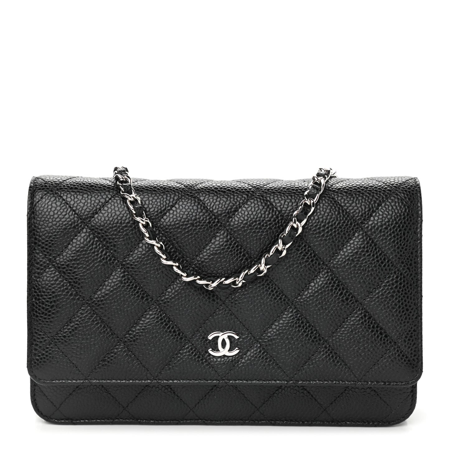 Caviar Quilted Wallet On Chain WOC Black
