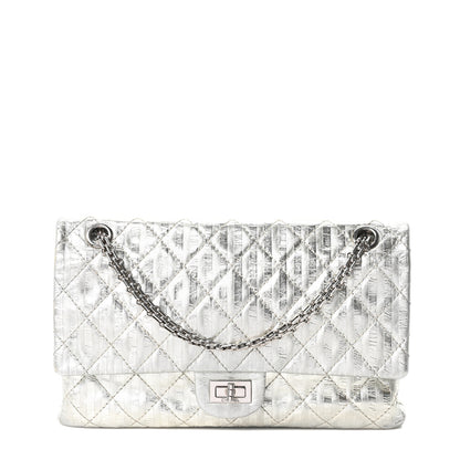 Chanel Metallic Striped Calfskin 2.55 Reissue 226 Flap Silver Silver 1 of 10