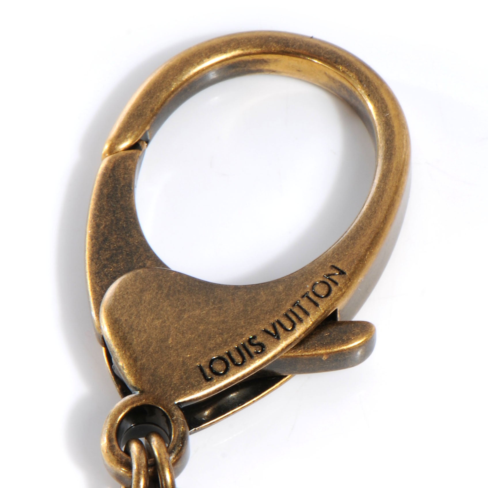 Louis Vuitton Antiqued Brass and Resin Rock Flower Bag Charm 3 of 4