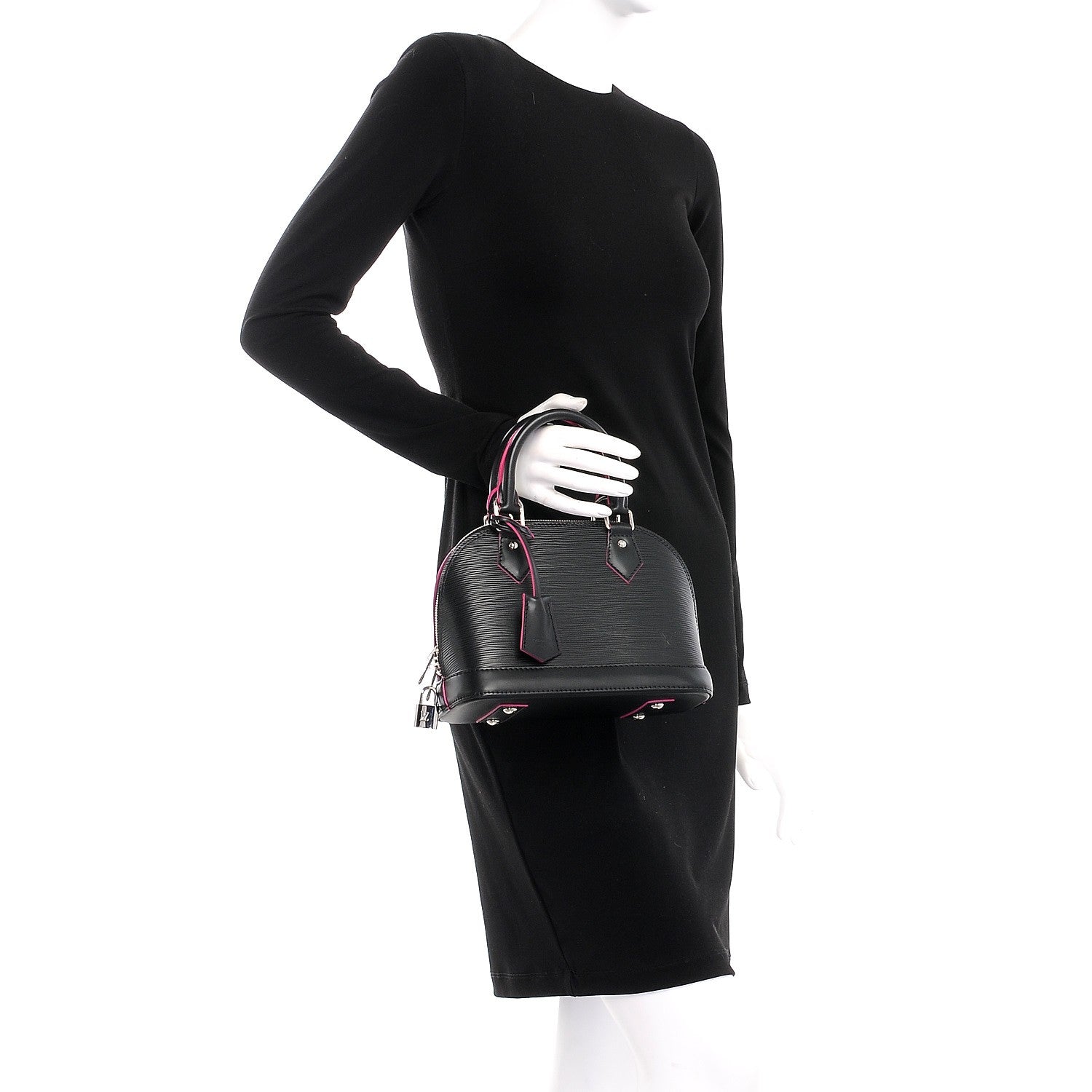 Louis Vuitton Epi Alma BB Black Hot Pink 3 of 8