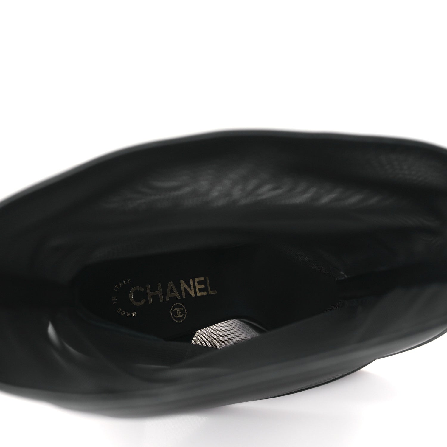 Chanel Mesh Lambskin Cap Toe Ankle Boots 38.5 Black 7 of 8