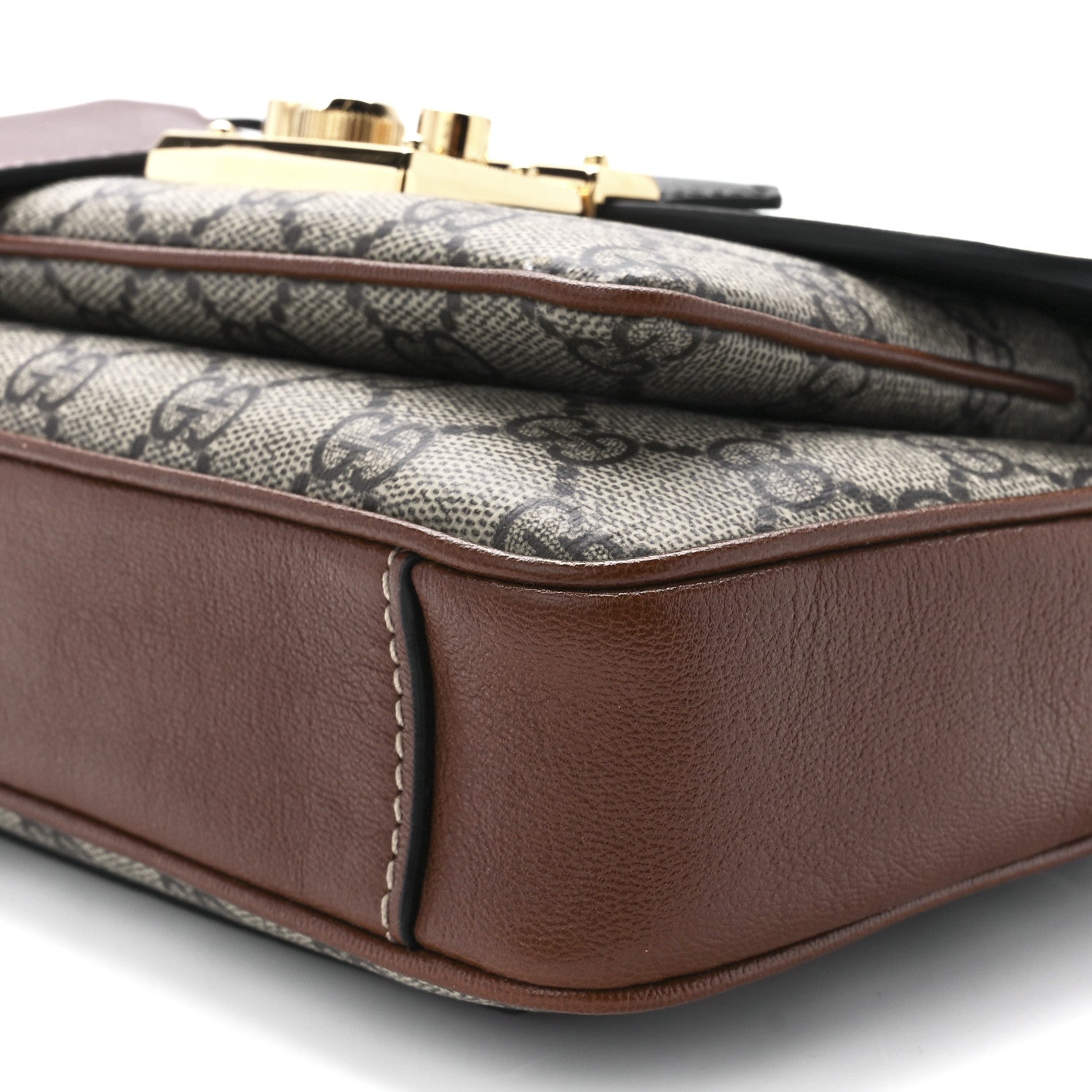 Gucci GG Supreme Monogram New Sakai Lux Calfskin Mini Padlock Flap Pocket Shoulder Bag Beige Ebony Black Cuir 13 of 13