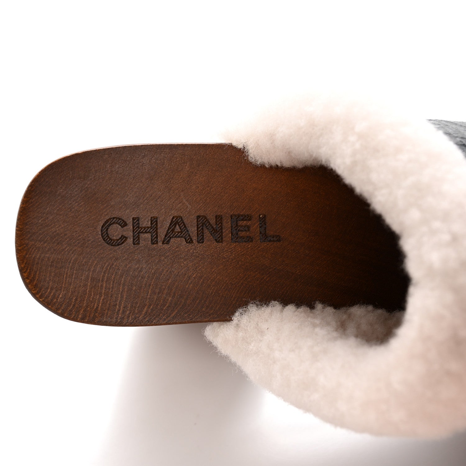 Chanel Crackled Sheepskin CC Mules 40 Black 8 of 12