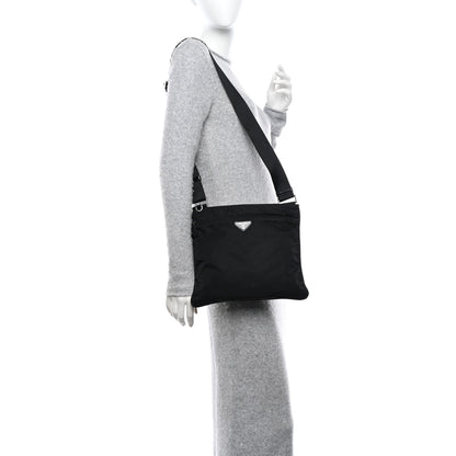 Prada Nylon Vela Flat Messenger Bag Black 2 of 11