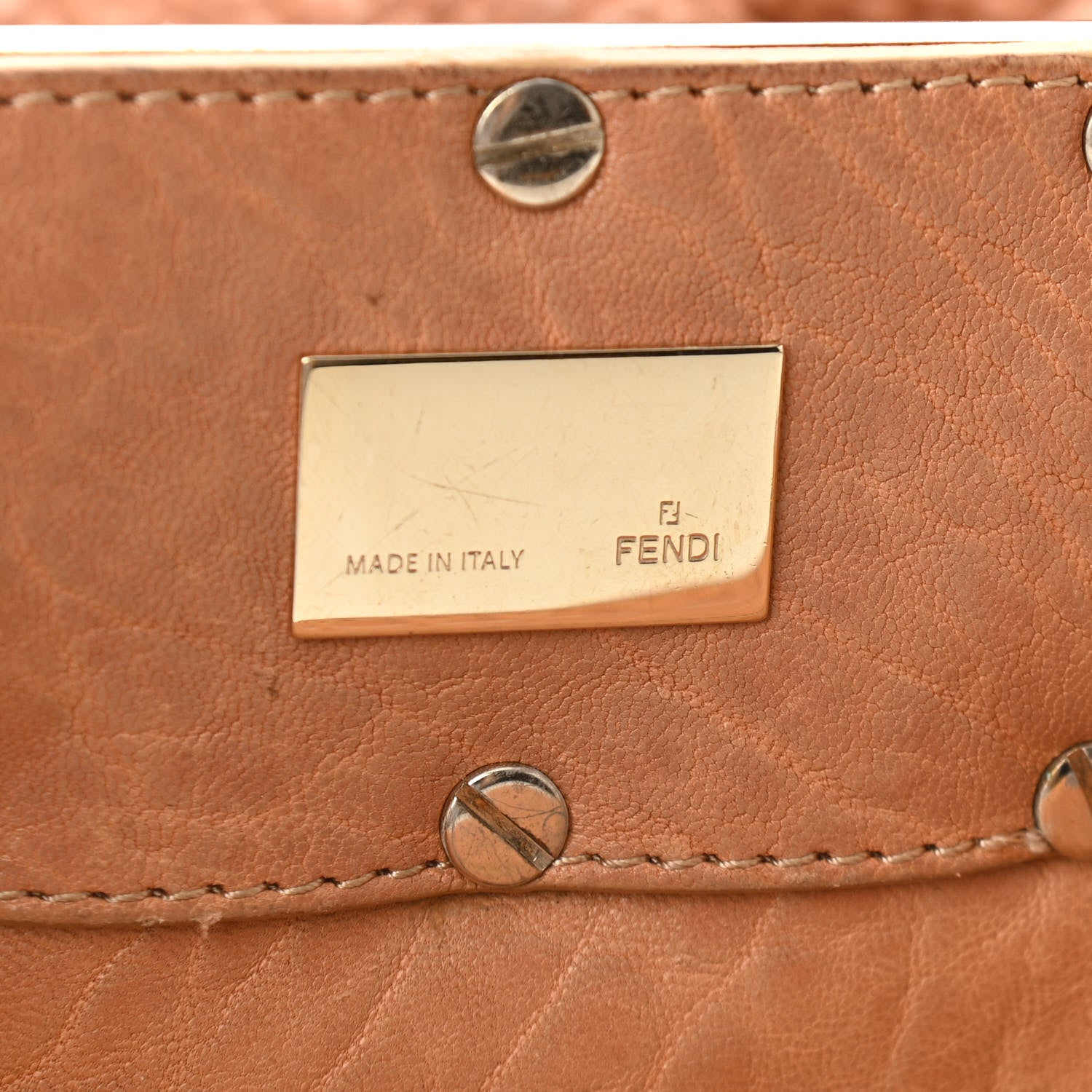 Fendi Crinkled Lambskin Mia Tote Camel 6 of 10