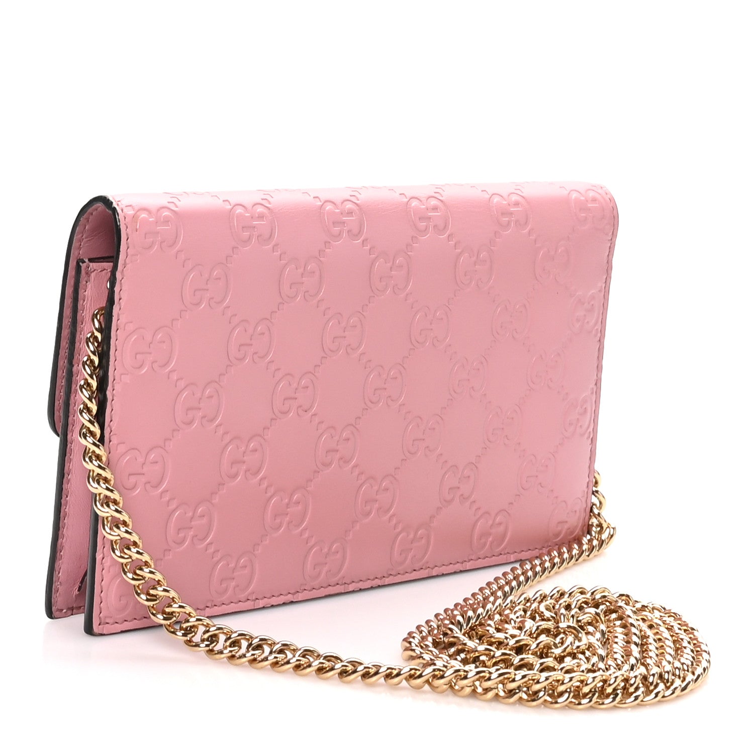 Gucci Guccissima Icon Chain Wallet Carmine Rose 2 of 8