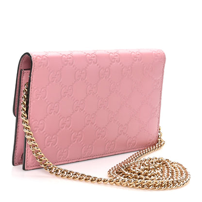 Gucci Guccissima Icon Chain Wallet Carmine Rose 2 of 8