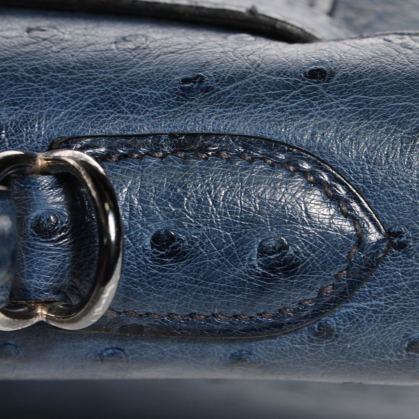 Ostrich Kelly Sellier 28 Bleu Roi