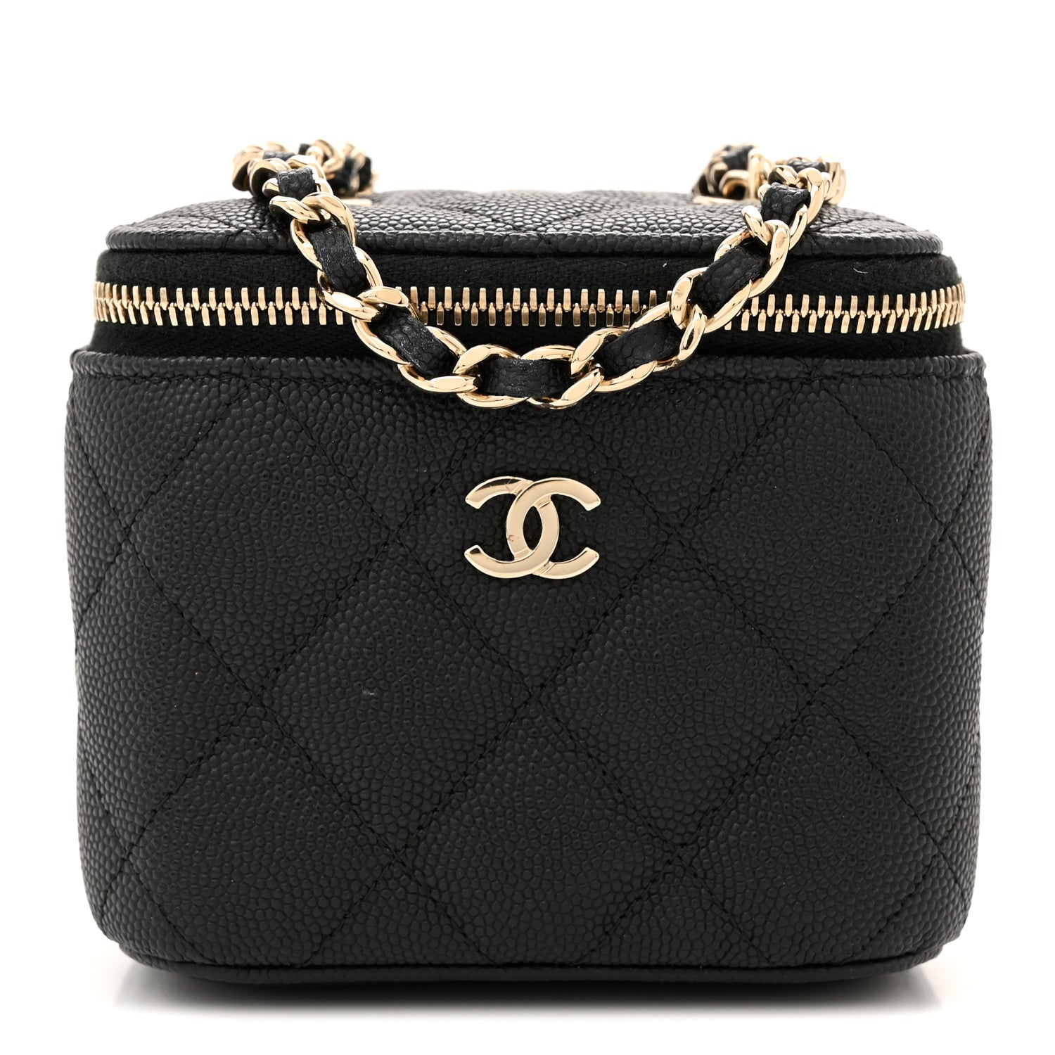 Chanel Caviar Quilted Mini Vanity Case With Chain Black 1 of 11