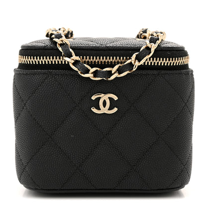 Chanel Caviar Quilted Mini Vanity Case With Chain Black 1 of 11
