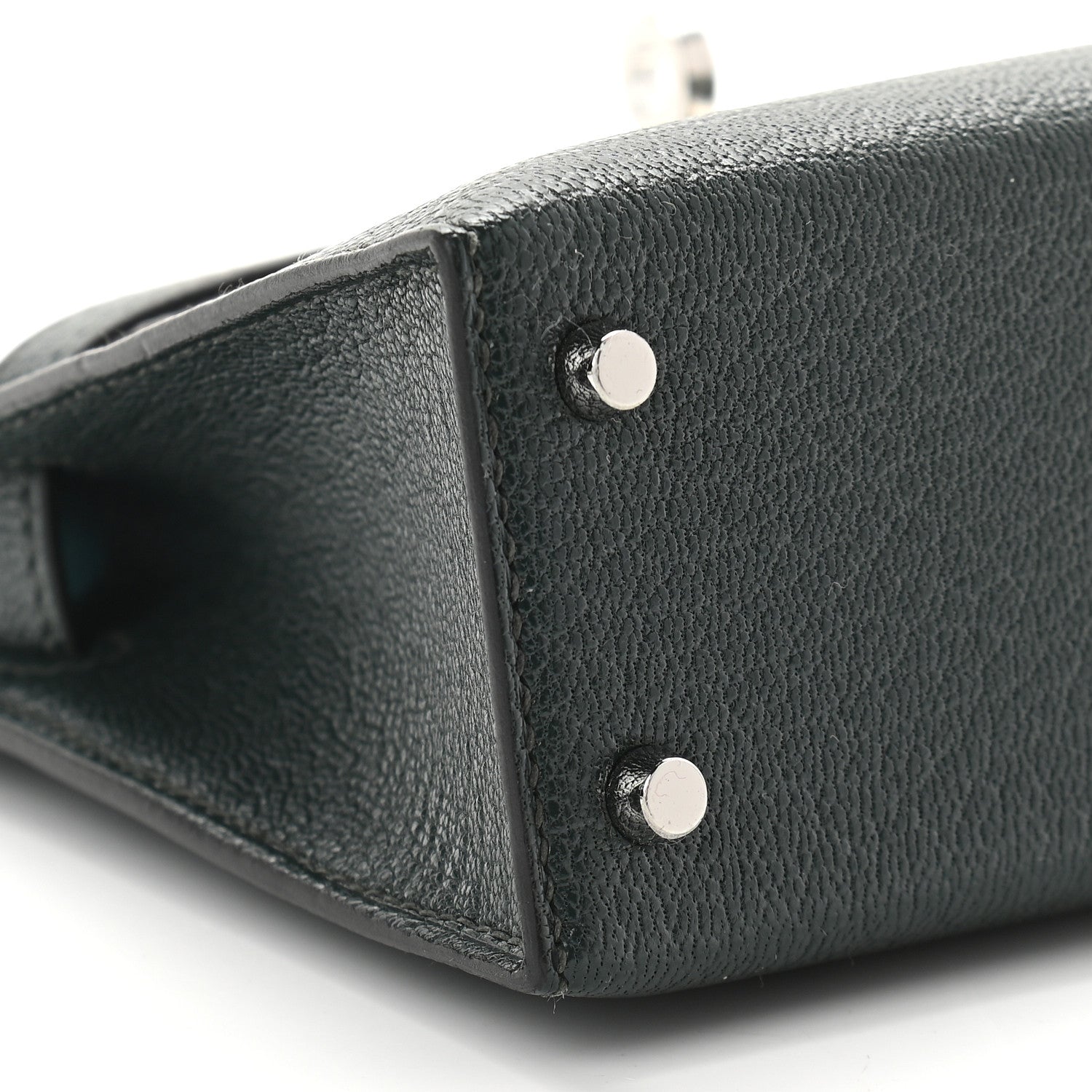 Hermes Chevre Mysore Verso Mini Kelly Sellier 20 Vert Titien Bleu Atoll 8 of 9