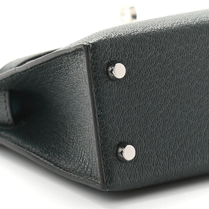 Hermes Chevre Mysore Verso Mini Kelly Sellier 20 Vert Titien Bleu Atoll 8 of 9