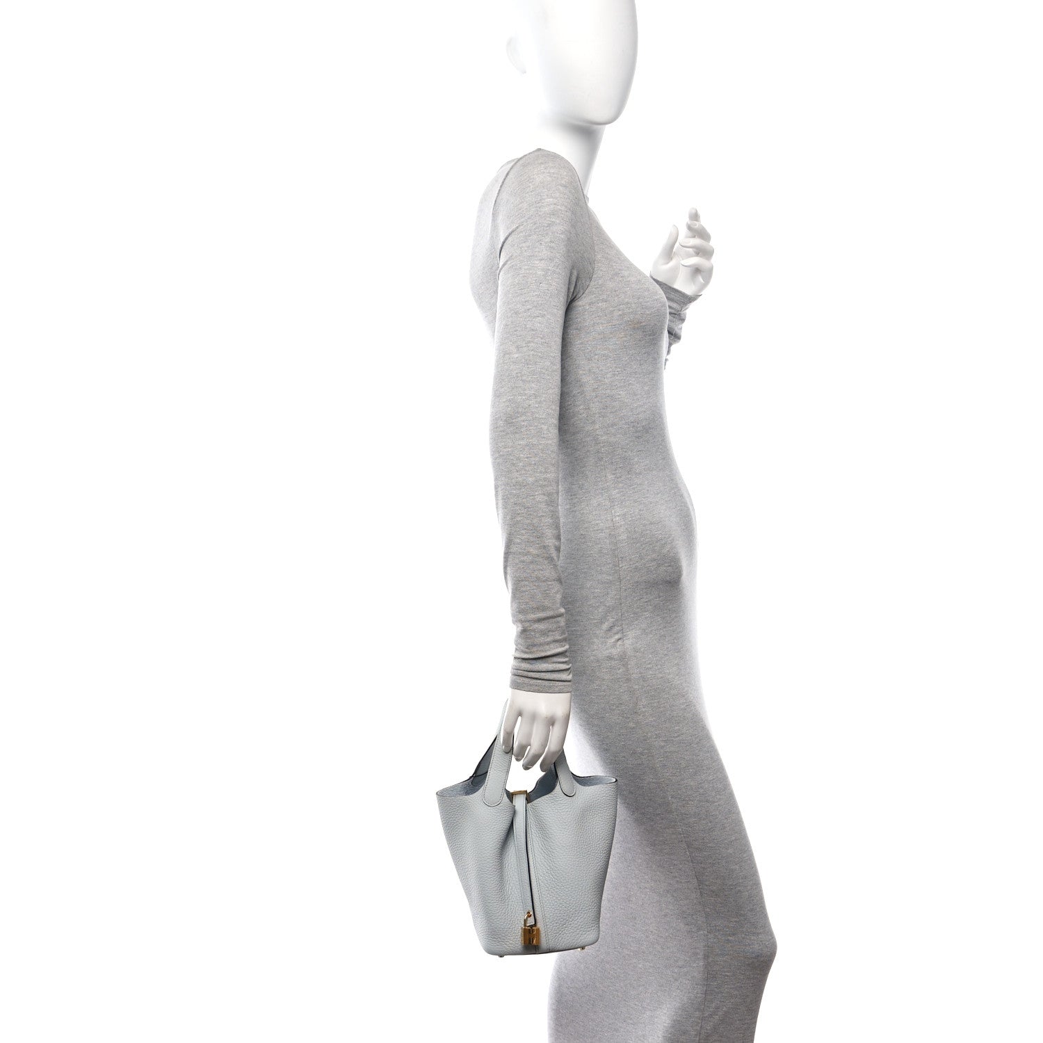 Hermes Taurillon Clemence Picotin Lock 18 PM Bleu Pale 2 of 11