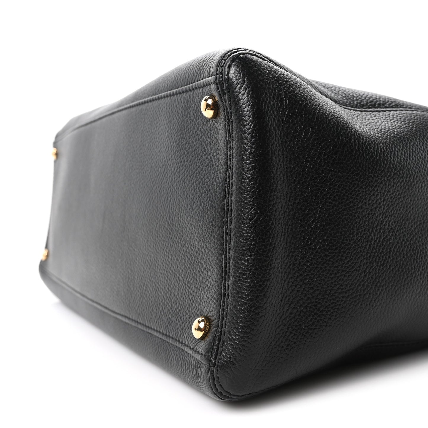 Calfskin Cerf Executive Shopper Tote Black