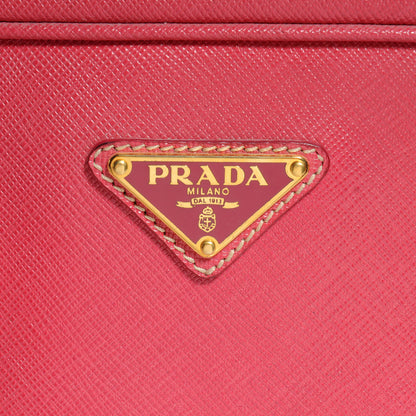 Prada Saffiano Lux Petite Bowler Peonia 10 of 11