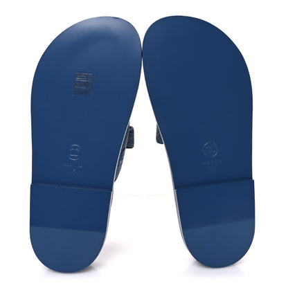 Chanel Denim CC Velcro Dad Chain CC Slide Sandals 35 Blue 7 of 11