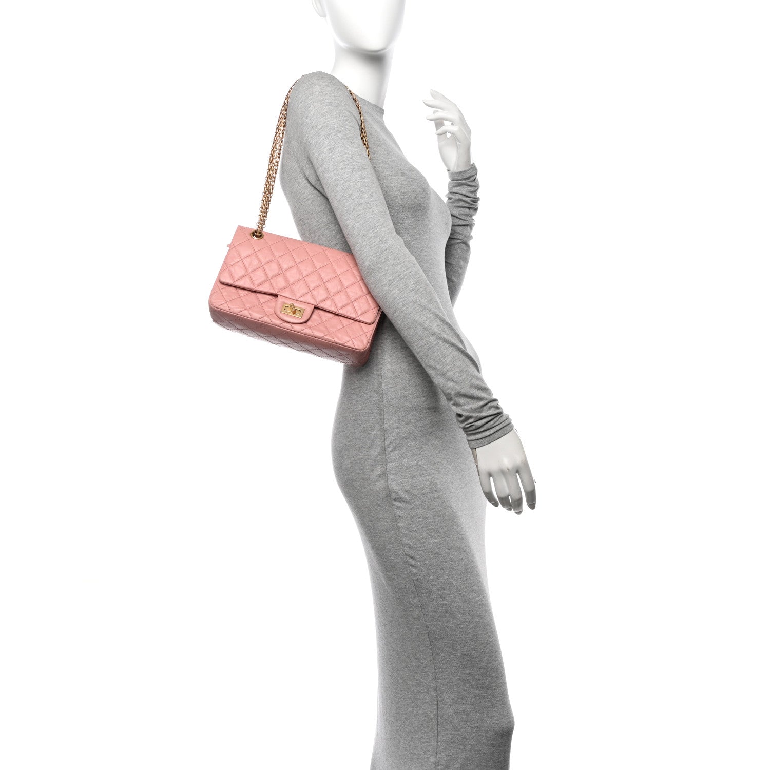 Chanel Aged Calfskin Quilted 2.55 Reissue 225 Flap Pink 2 of 12