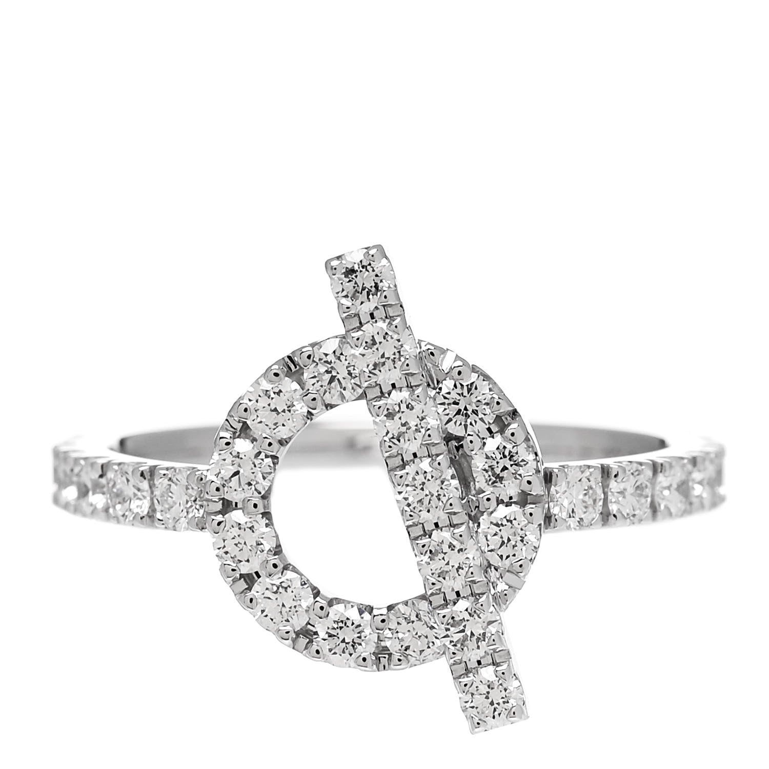 Hermes 18K White Gold Diamond Finesse Ring 53 6.25 1 of 6