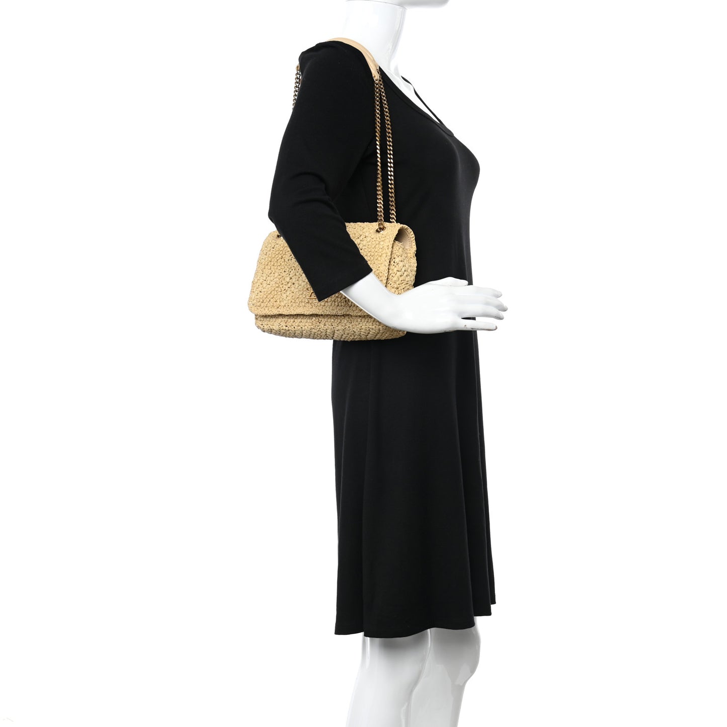 Raffia Monogram Medium Jamie Natural Avorio