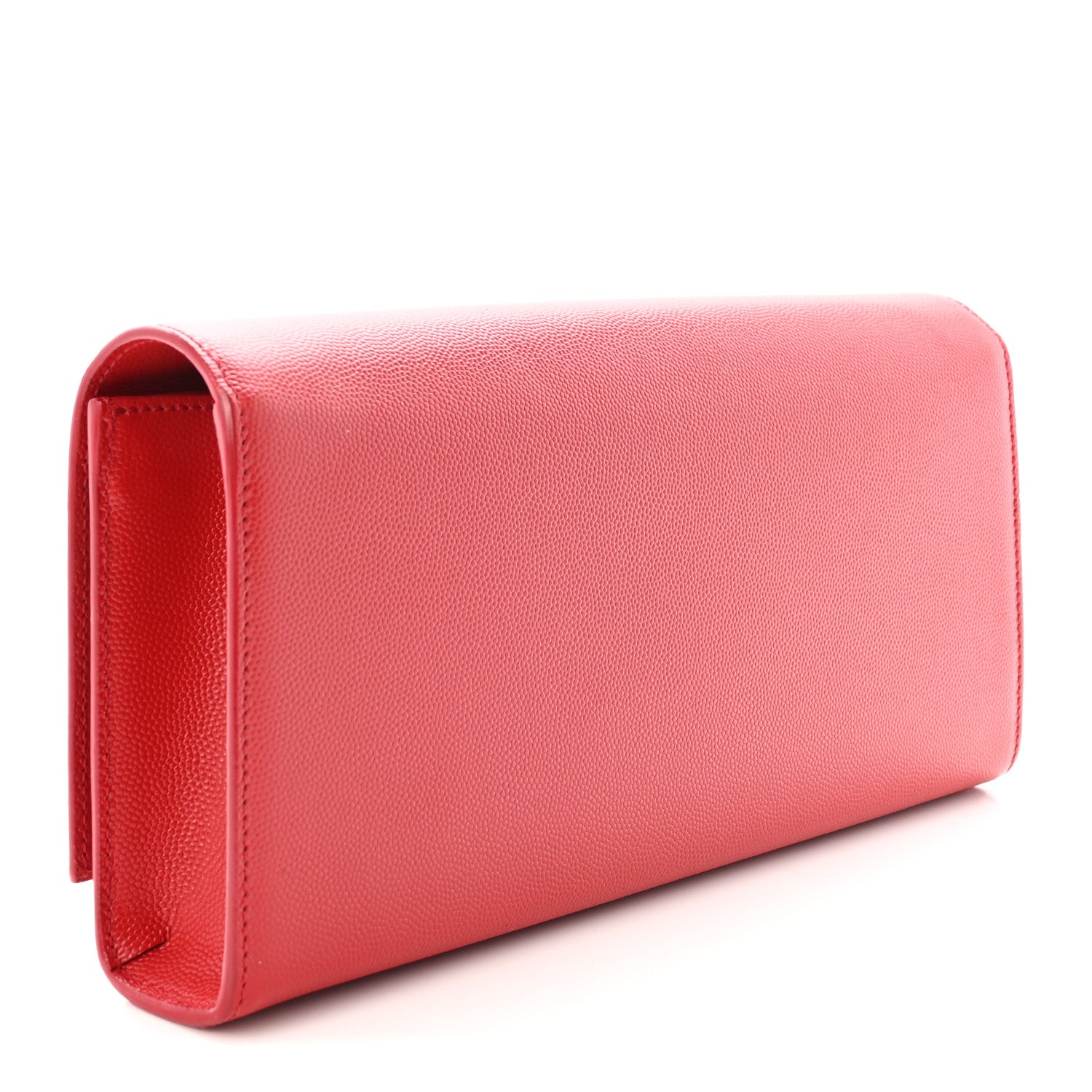 Saint Laurent Grain De Poudre Classic Monogram Cassandre Clutch Red 3 of 7