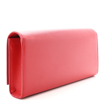 Saint Laurent Grain De Poudre Classic Monogram Cassandre Clutch Red 3 of 7