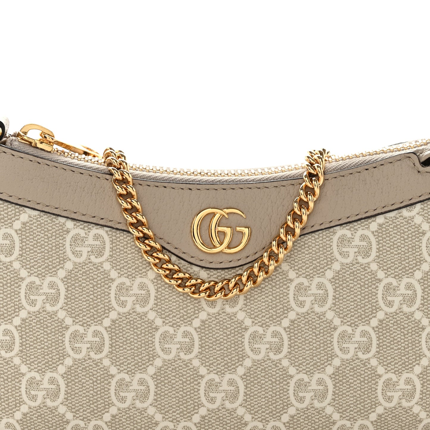 GG Supreme Monogram Textured Dollar Calfskin Web Mini Ophidia GG Handbag Beige Mystic White Oatmeal
