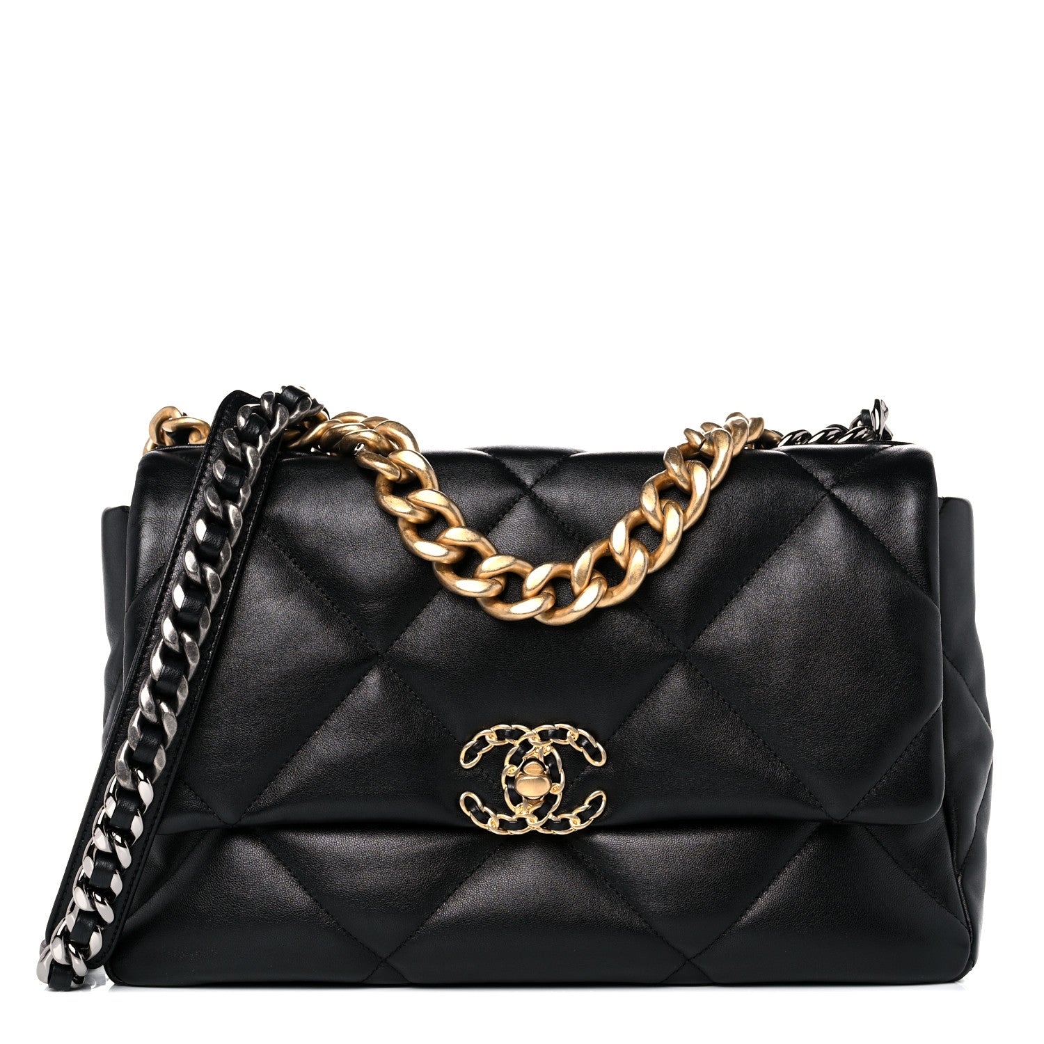 Chanel Lambskin Quilted Large Chanel 19 Flap Black 1 of 14