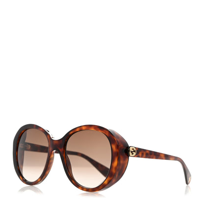 Gucci Acetate Round GG Sunglasses GG0368S Havana 1 of 8