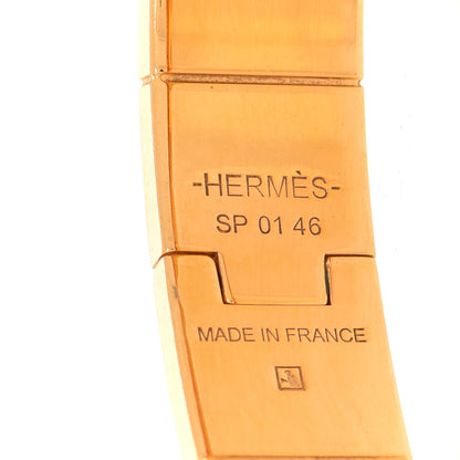 Hermes Enamel Charniere Uni Narrow Hinged Bracelet Black 4 of 7