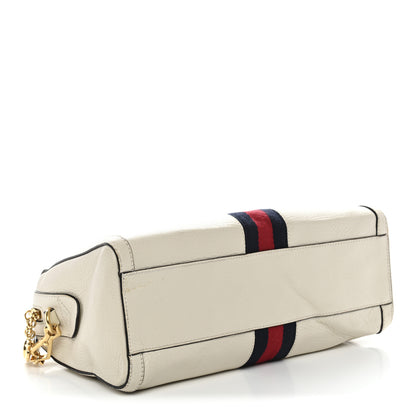 Gucci Textured Dollar Calfskin Web Medium Ophidia Boston White 4 of 13